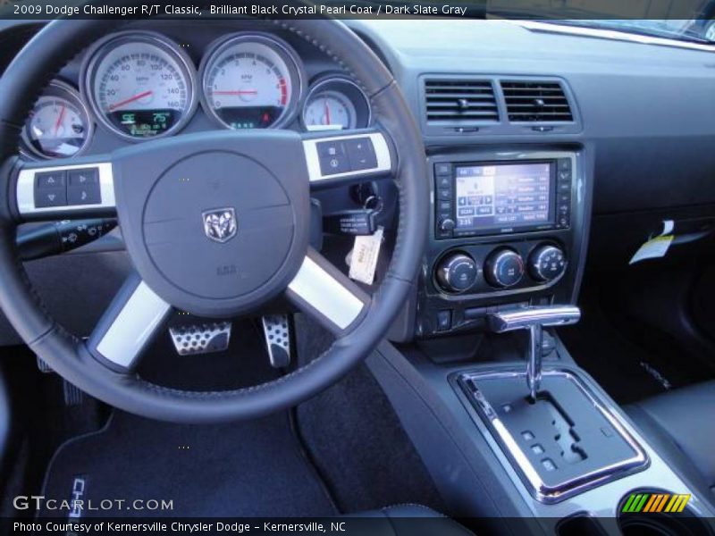 Brilliant Black Crystal Pearl Coat / Dark Slate Gray 2009 Dodge Challenger R/T Classic