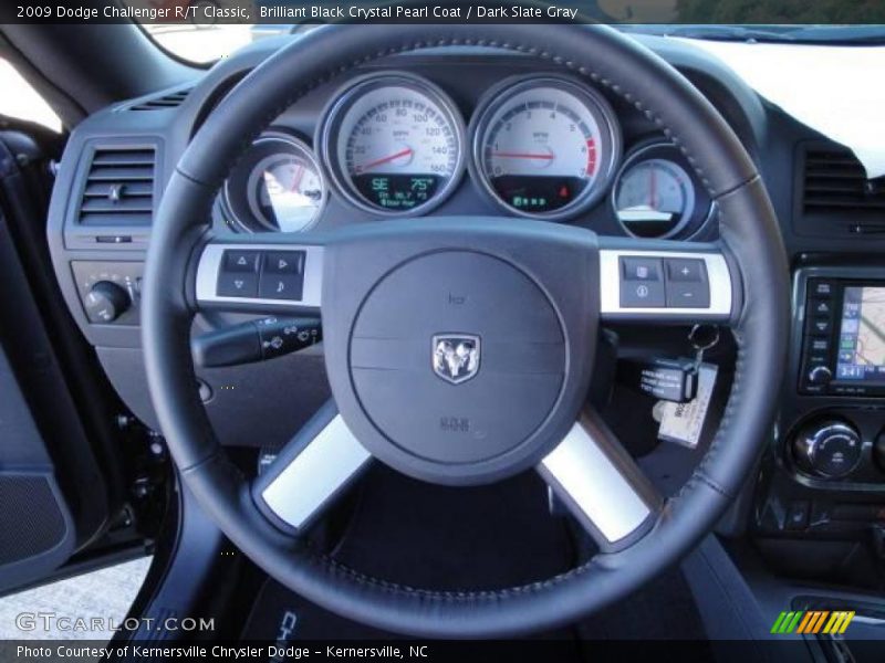 Brilliant Black Crystal Pearl Coat / Dark Slate Gray 2009 Dodge Challenger R/T Classic
