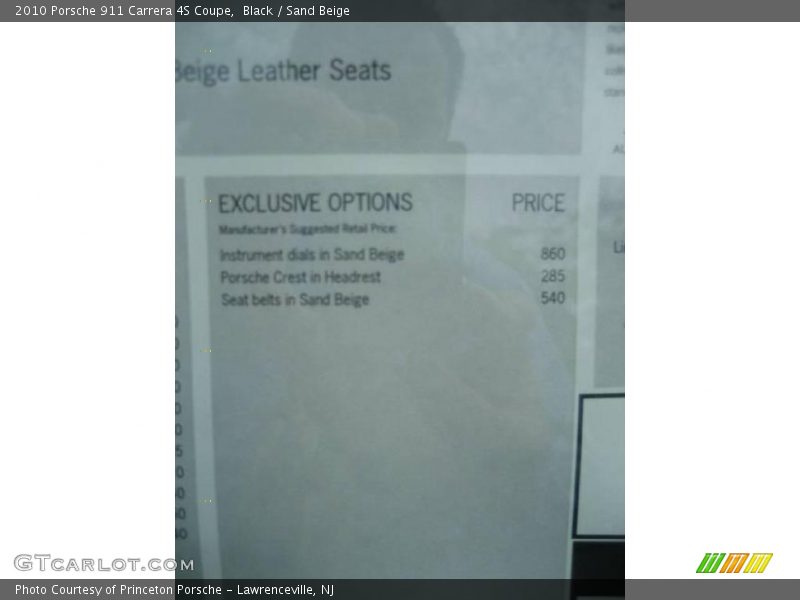 Black / Sand Beige 2010 Porsche 911 Carrera 4S Coupe
