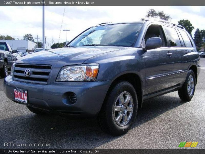 Bluestone Metallic / Ivory Beige 2007 Toyota Highlander V6