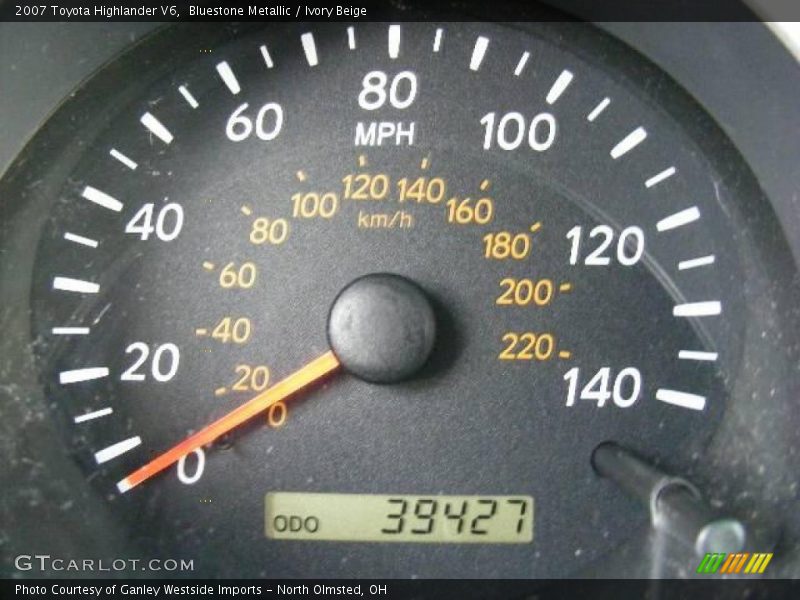 Bluestone Metallic / Ivory Beige 2007 Toyota Highlander V6
