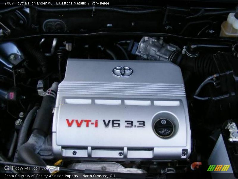 Bluestone Metallic / Ivory Beige 2007 Toyota Highlander V6