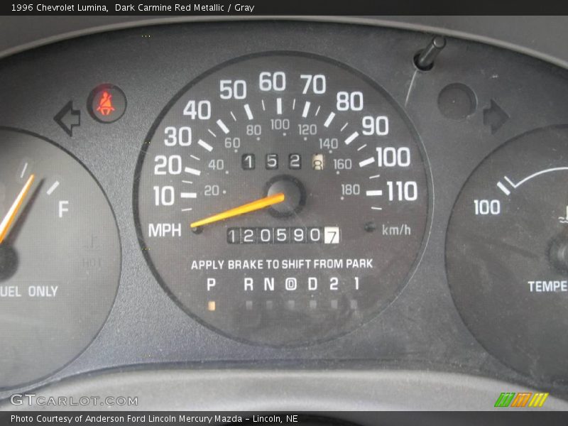 Dark Carmine Red Metallic / Gray 1996 Chevrolet Lumina