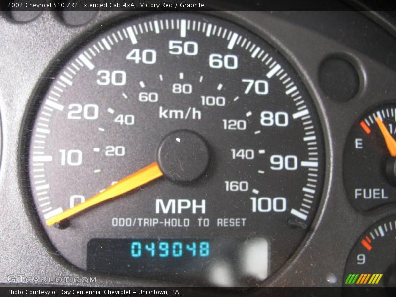 Victory Red / Graphite 2002 Chevrolet S10 ZR2 Extended Cab 4x4