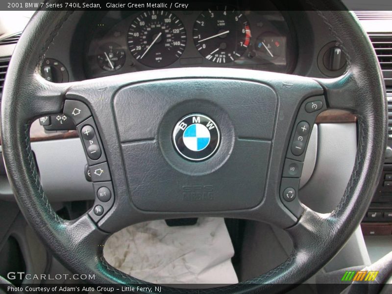 Glacier Green Metallic / Grey 2001 BMW 7 Series 740iL Sedan