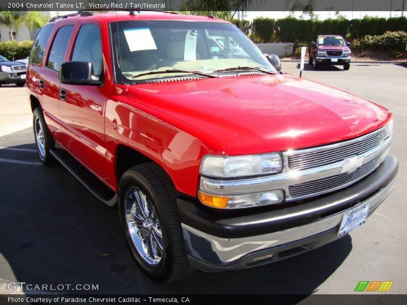 Victory Red / Tan/Neutral 2004 Chevrolet Tahoe LT