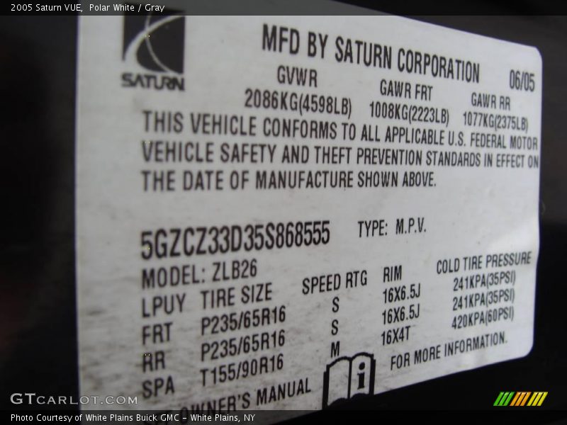Polar White / Gray 2005 Saturn VUE