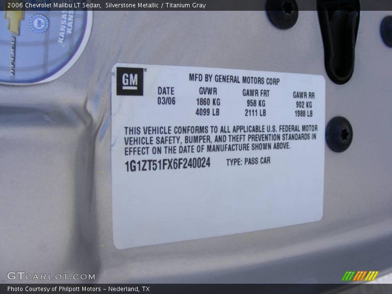 Silverstone Metallic / Titanium Gray 2006 Chevrolet Malibu LT Sedan