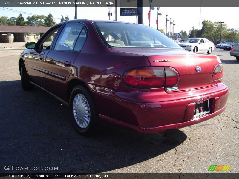 Redfire Metallic / Neutral Beige 2003 Chevrolet Malibu Sedan