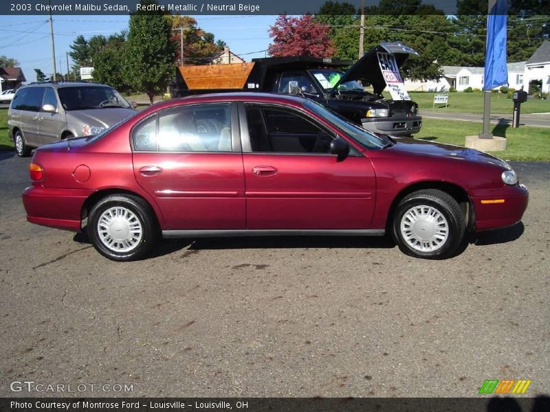 Redfire Metallic / Neutral Beige 2003 Chevrolet Malibu Sedan