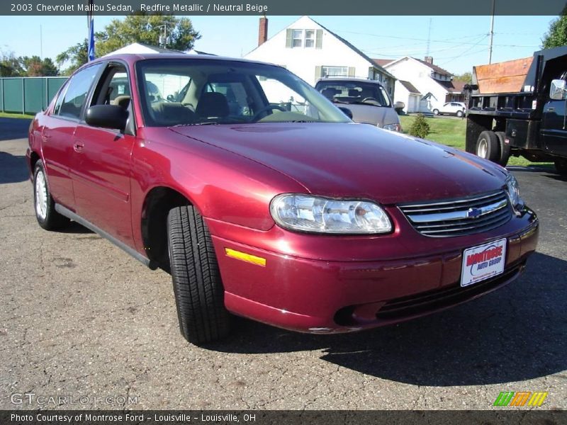 Redfire Metallic / Neutral Beige 2003 Chevrolet Malibu Sedan