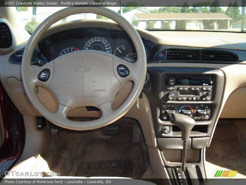 Redfire Metallic / Neutral Beige 2003 Chevrolet Malibu Sedan