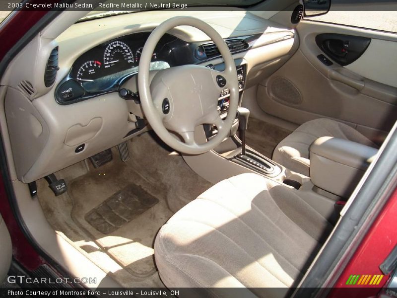 Redfire Metallic / Neutral Beige 2003 Chevrolet Malibu Sedan