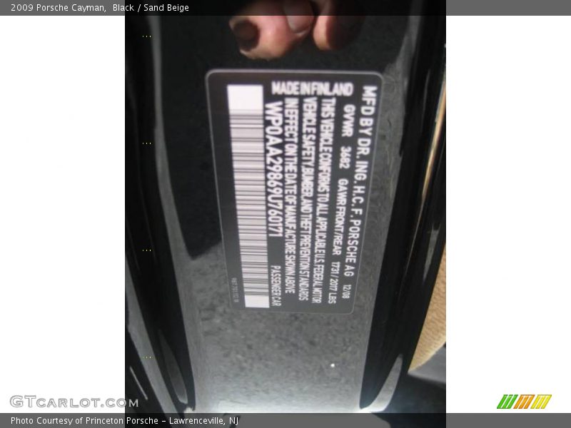 Black / Sand Beige 2009 Porsche Cayman