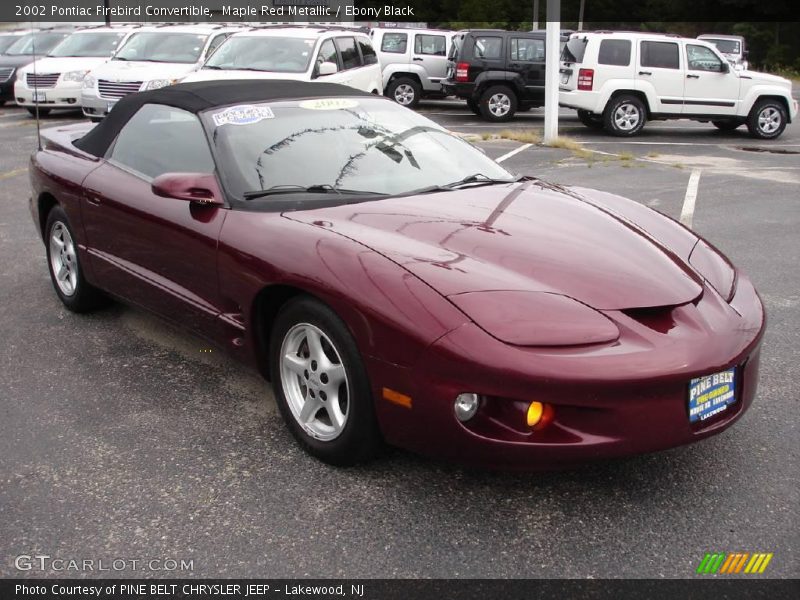Maple Red Metallic / Ebony Black 2002 Pontiac Firebird Convertible