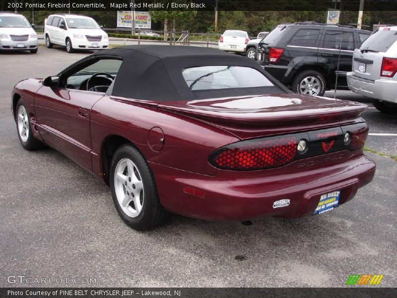 Maple Red Metallic / Ebony Black 2002 Pontiac Firebird Convertible