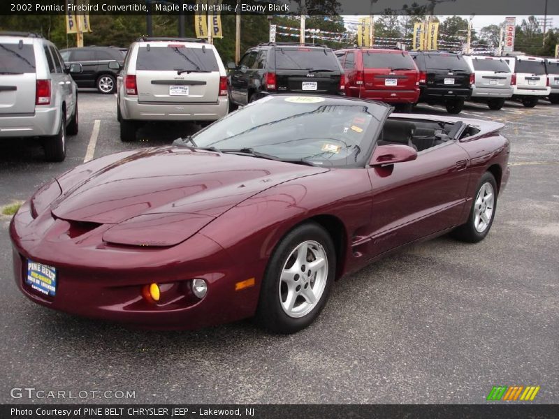Maple Red Metallic / Ebony Black 2002 Pontiac Firebird Convertible
