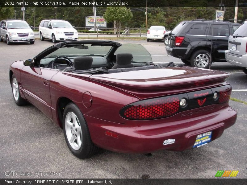 Maple Red Metallic / Ebony Black 2002 Pontiac Firebird Convertible