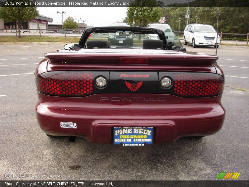 Maple Red Metallic / Ebony Black 2002 Pontiac Firebird Convertible