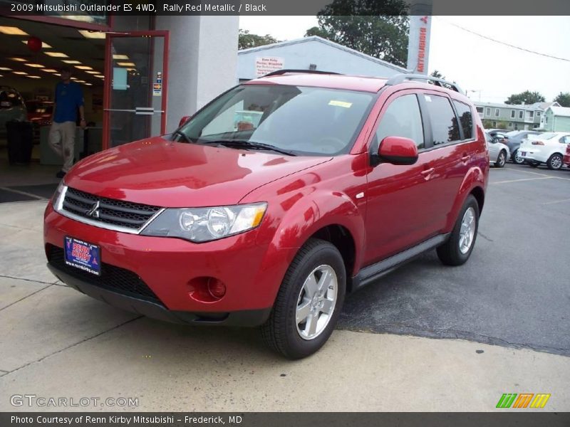Rally Red Metallic / Black 2009 Mitsubishi Outlander ES 4WD