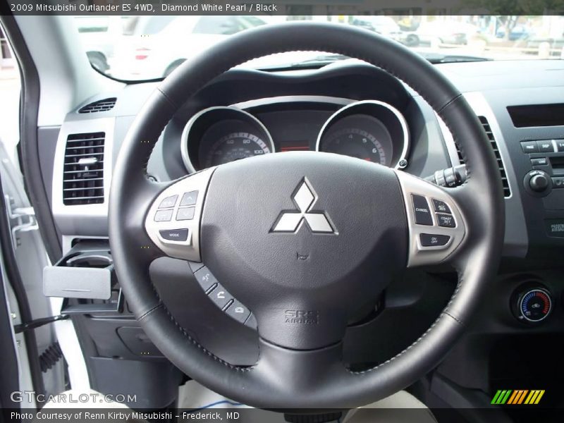 Diamond White Pearl / Black 2009 Mitsubishi Outlander ES 4WD