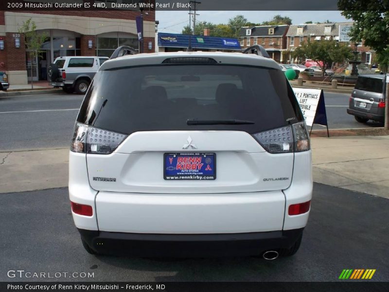 Diamond White Pearl / Black 2009 Mitsubishi Outlander ES 4WD