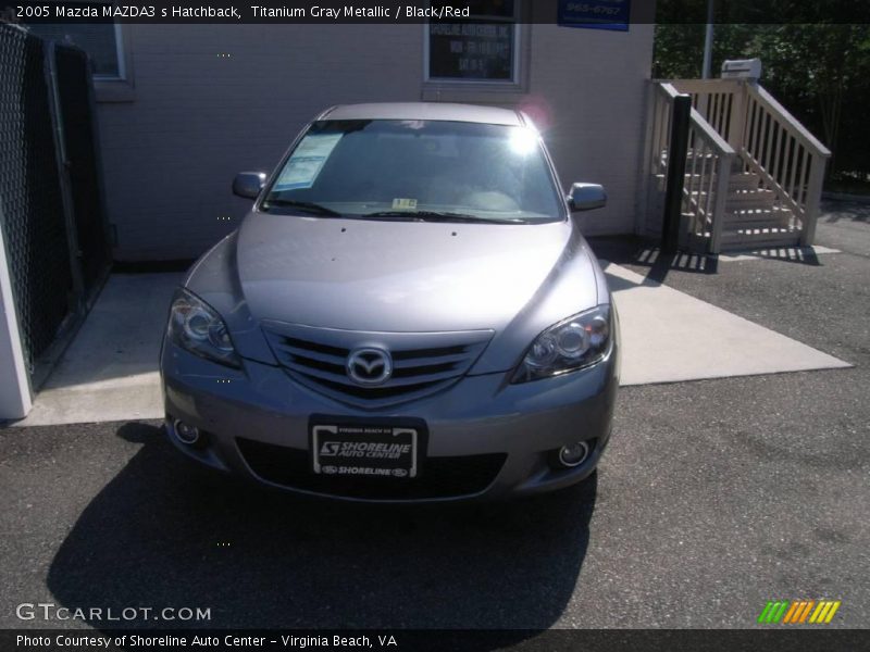 Titanium Gray Metallic / Black/Red 2005 Mazda MAZDA3 s Hatchback