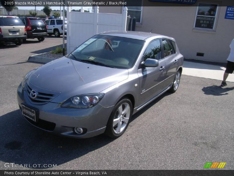 Titanium Gray Metallic / Black/Red 2005 Mazda MAZDA3 s Hatchback