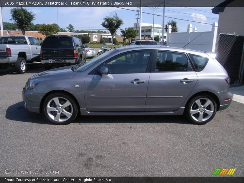 Titanium Gray Metallic / Black/Red 2005 Mazda MAZDA3 s Hatchback