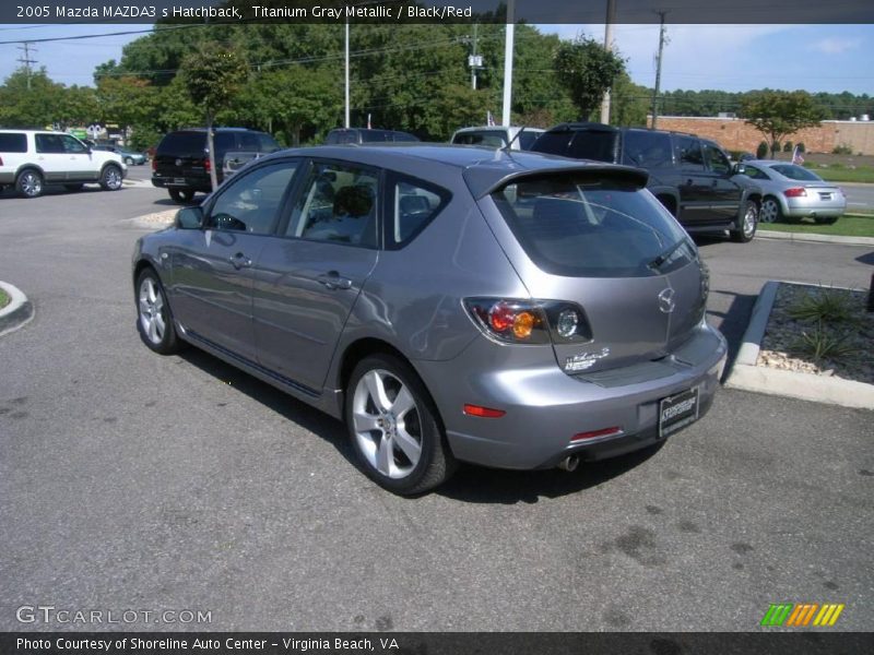 Titanium Gray Metallic / Black/Red 2005 Mazda MAZDA3 s Hatchback