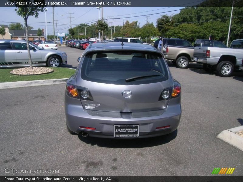 Titanium Gray Metallic / Black/Red 2005 Mazda MAZDA3 s Hatchback