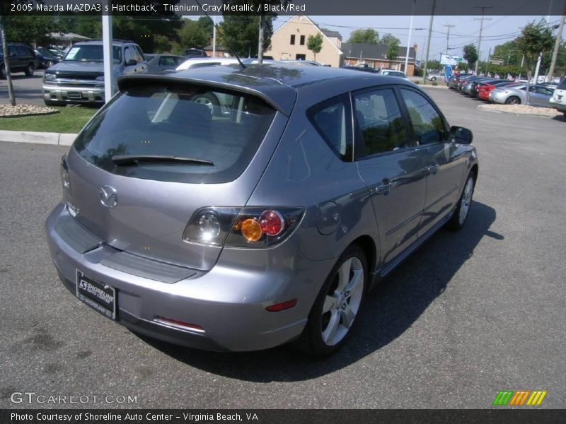 Titanium Gray Metallic / Black/Red 2005 Mazda MAZDA3 s Hatchback