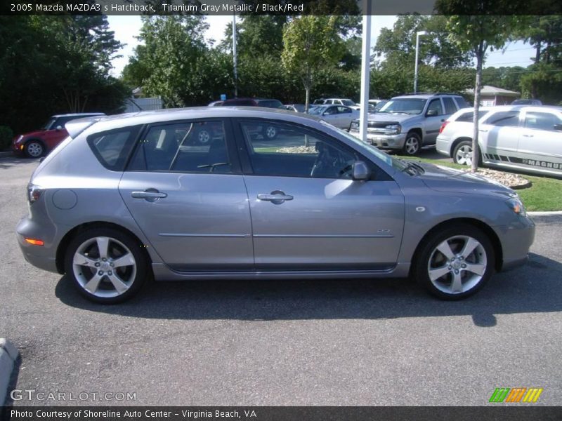 Titanium Gray Metallic / Black/Red 2005 Mazda MAZDA3 s Hatchback