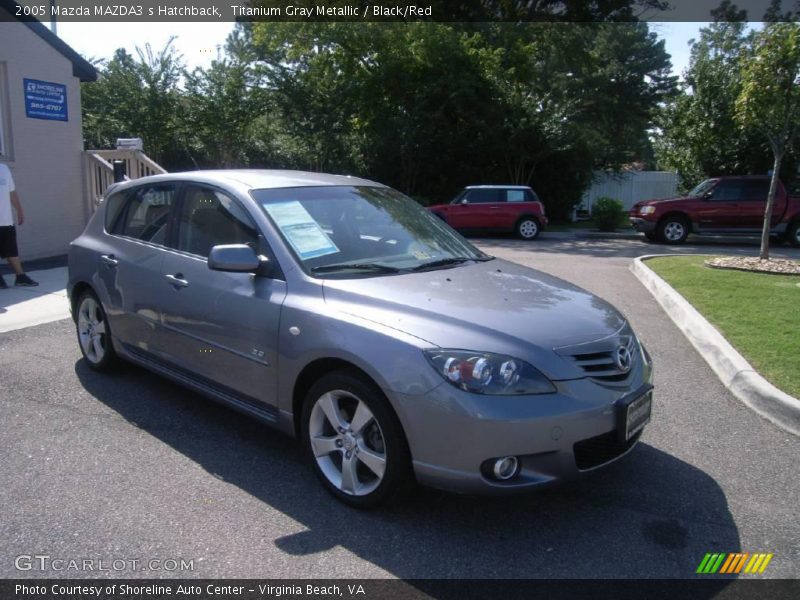 Titanium Gray Metallic / Black/Red 2005 Mazda MAZDA3 s Hatchback