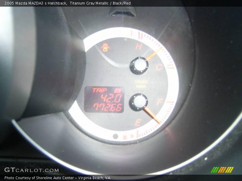 Titanium Gray Metallic / Black/Red 2005 Mazda MAZDA3 s Hatchback