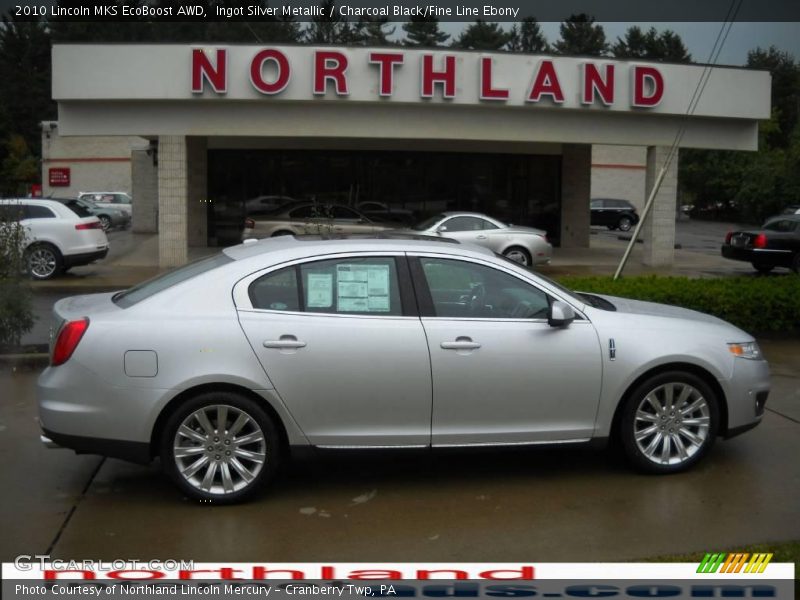 Ingot Silver Metallic / Charcoal Black/Fine Line Ebony 2010 Lincoln MKS EcoBoost AWD