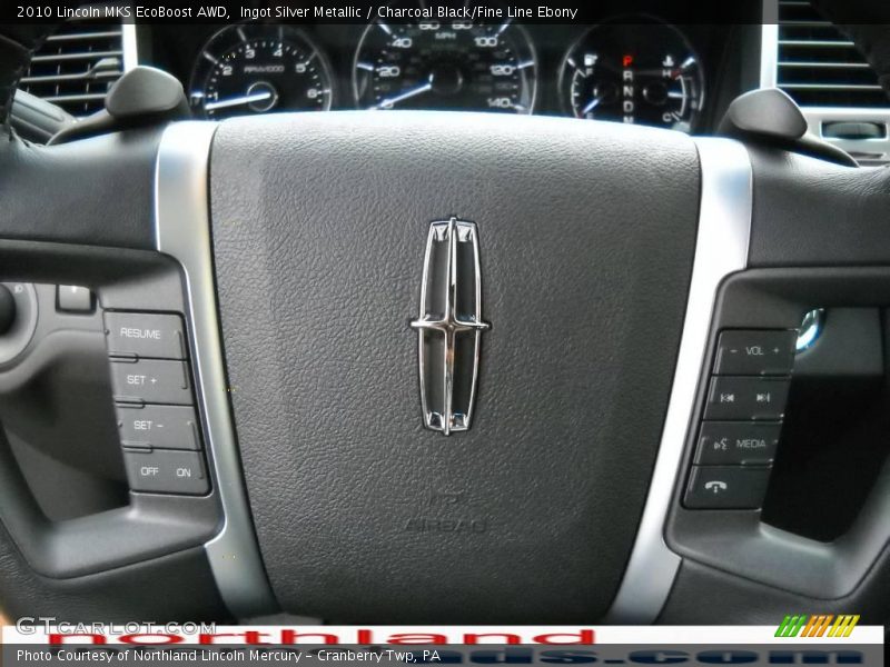 Ingot Silver Metallic / Charcoal Black/Fine Line Ebony 2010 Lincoln MKS EcoBoost AWD