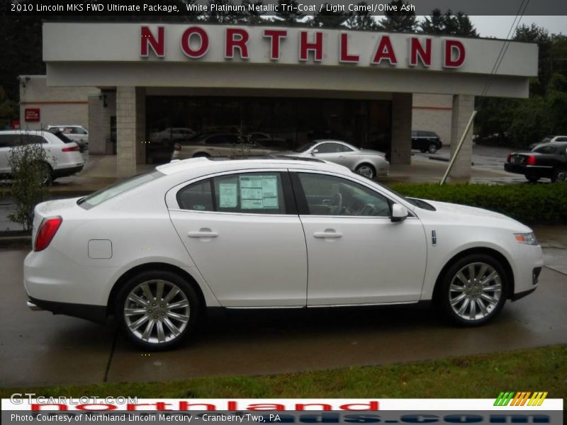 White Platinum Metallic Tri-Coat / Light Camel/Olive Ash 2010 Lincoln MKS FWD Ultimate Package