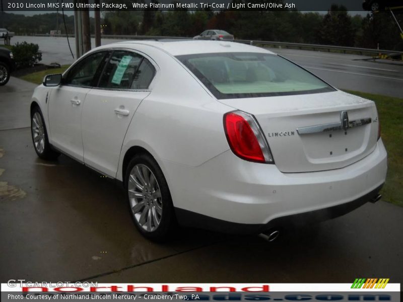 White Platinum Metallic Tri-Coat / Light Camel/Olive Ash 2010 Lincoln MKS FWD Ultimate Package
