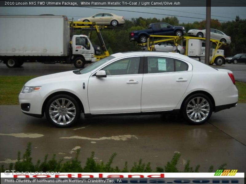 White Platinum Metallic Tri-Coat / Light Camel/Olive Ash 2010 Lincoln MKS FWD Ultimate Package