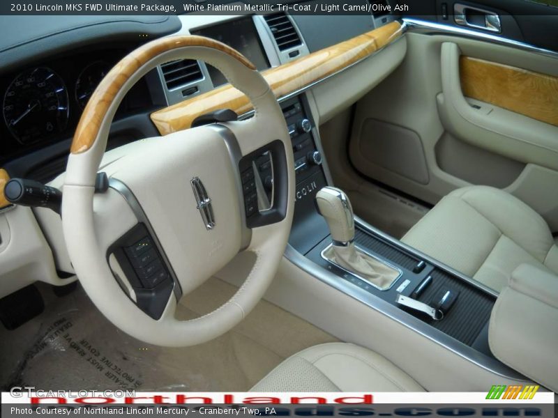 White Platinum Metallic Tri-Coat / Light Camel/Olive Ash 2010 Lincoln MKS FWD Ultimate Package