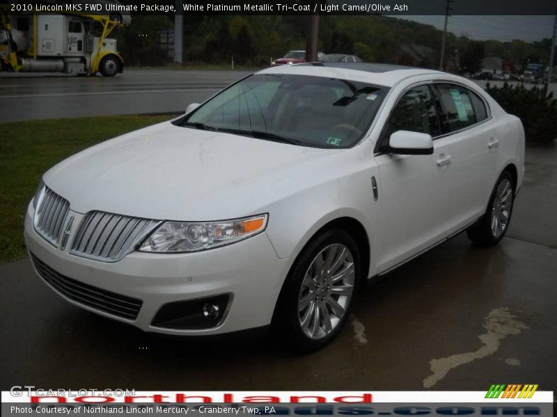 White Platinum Metallic Tri-Coat / Light Camel/Olive Ash 2010 Lincoln MKS FWD Ultimate Package