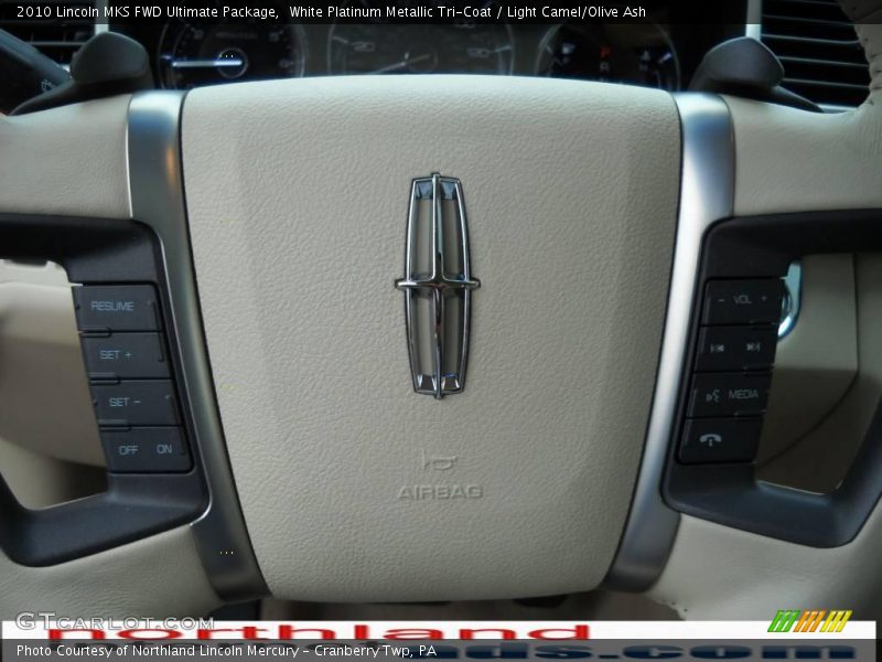 White Platinum Metallic Tri-Coat / Light Camel/Olive Ash 2010 Lincoln MKS FWD Ultimate Package