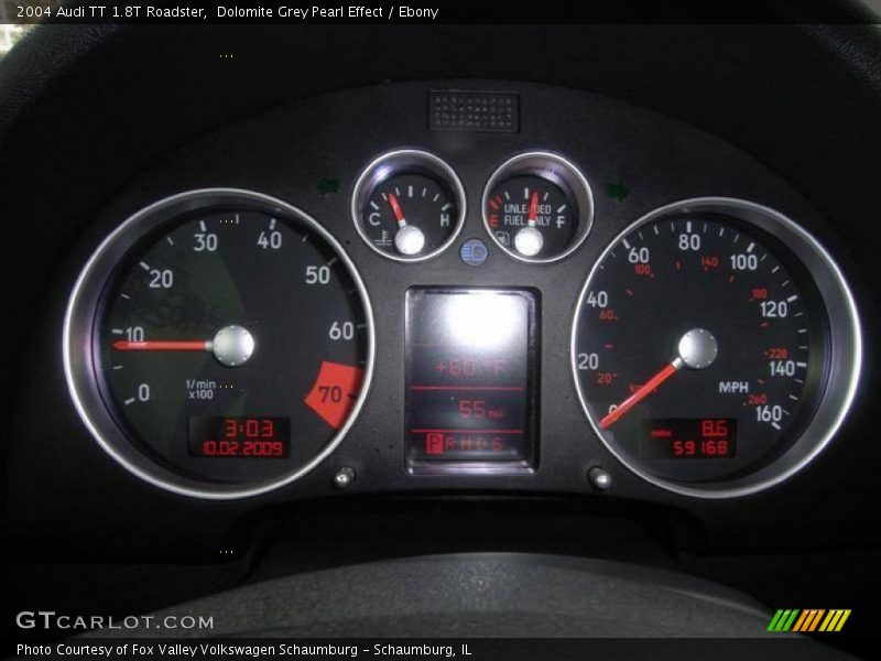Dolomite Grey Pearl Effect / Ebony 2004 Audi TT 1.8T Roadster