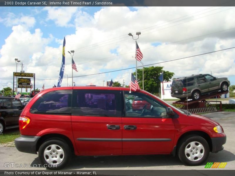 Inferno Red Tinted Pearl / Sandstone 2003 Dodge Caravan SE
