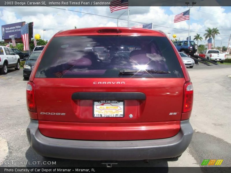 Inferno Red Tinted Pearl / Sandstone 2003 Dodge Caravan SE
