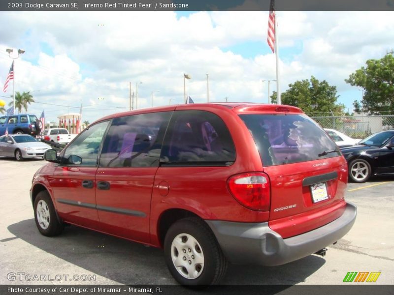 Inferno Red Tinted Pearl / Sandstone 2003 Dodge Caravan SE