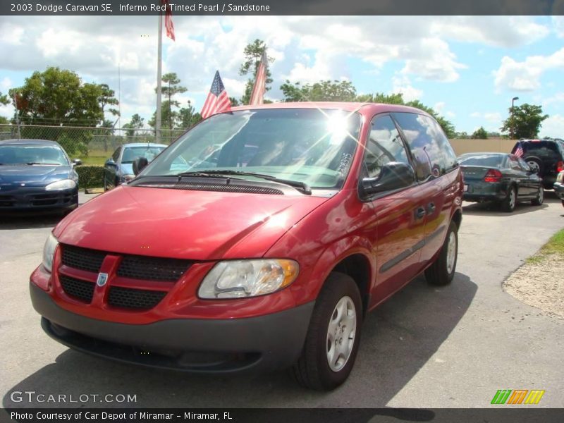 Inferno Red Tinted Pearl / Sandstone 2003 Dodge Caravan SE