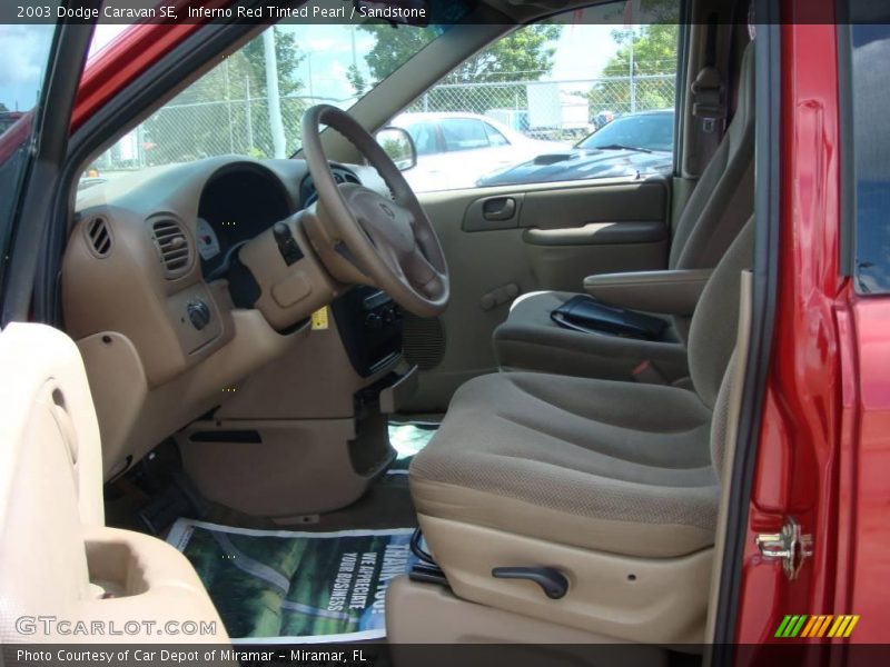 Inferno Red Tinted Pearl / Sandstone 2003 Dodge Caravan SE