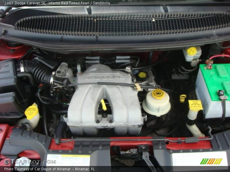 Inferno Red Tinted Pearl / Sandstone 2003 Dodge Caravan SE